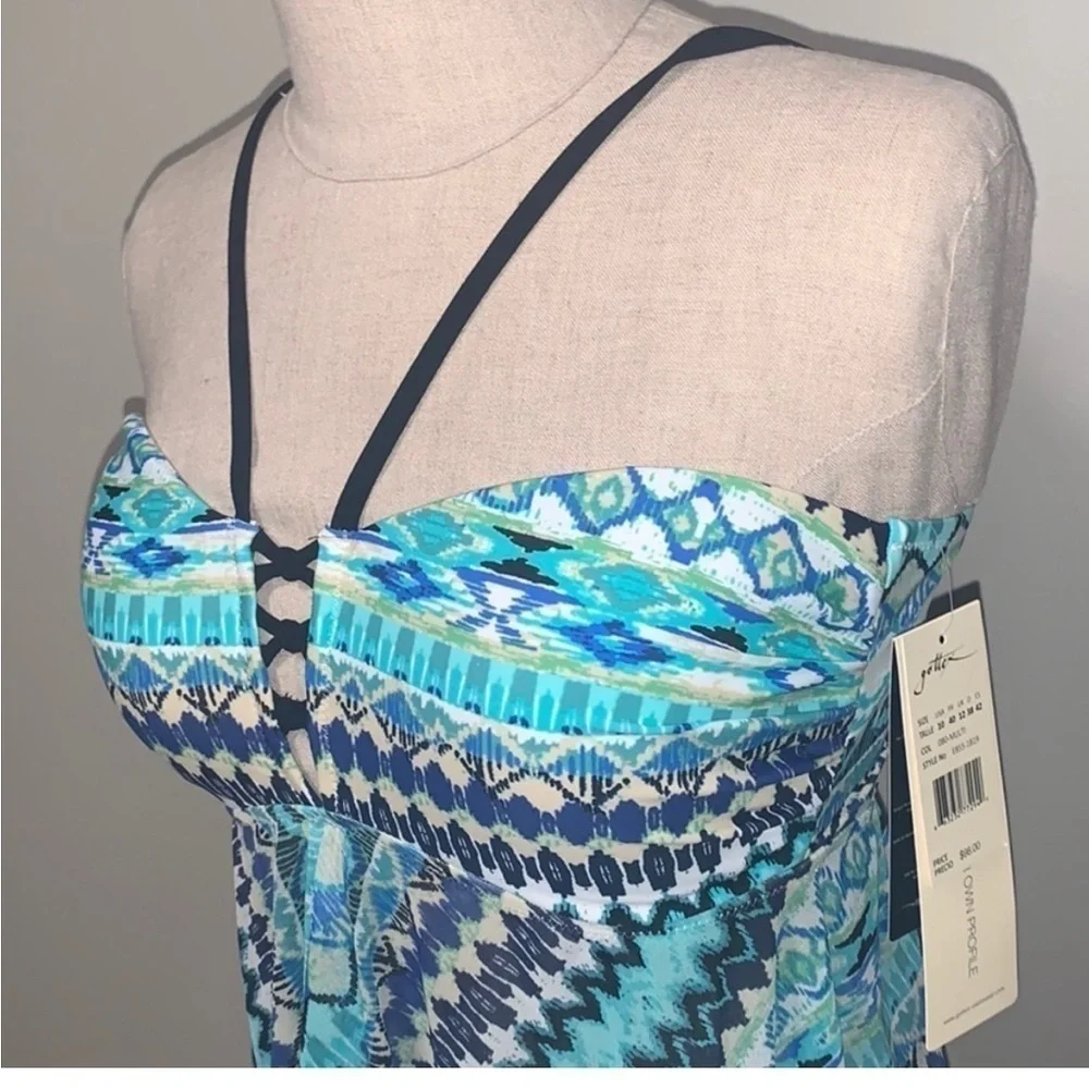 Profile by Gottex Flyaway Tankini Top size 10 NWT